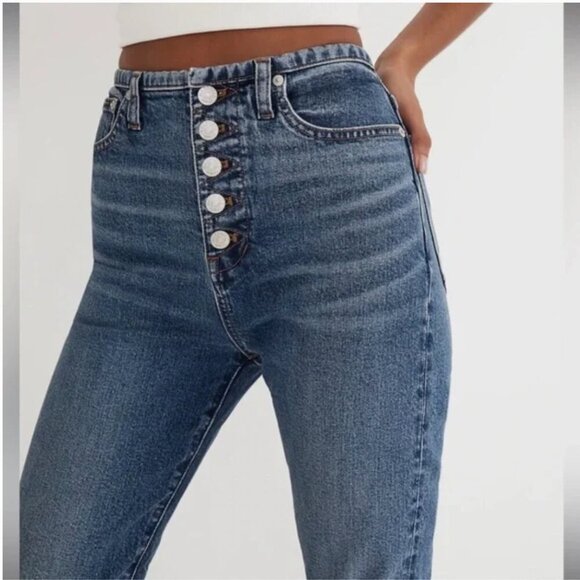 Madewell The '90s Straight Jean in Liola Wash Binded-Waist no-waist size 30 - Picture 2 of 16
